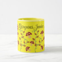 Autumn Deixa Mushroom Mug com nome editável