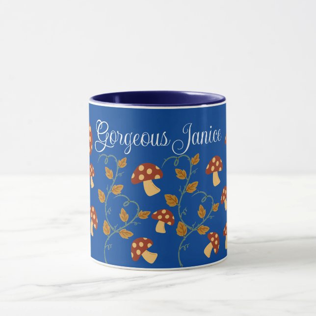 Caneca Autumn Deixa Mushroom Mug com nome editável (Centro)