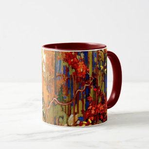 Caneca Autumn Garland, as cores do outono,