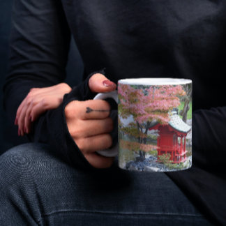 Caneca Autumn Japan Garden Pond Photo