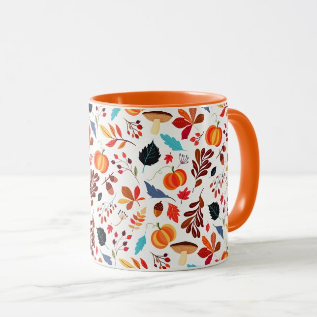 Caneca Autumn Leaves Pattern Mug (Frente Esquerda)