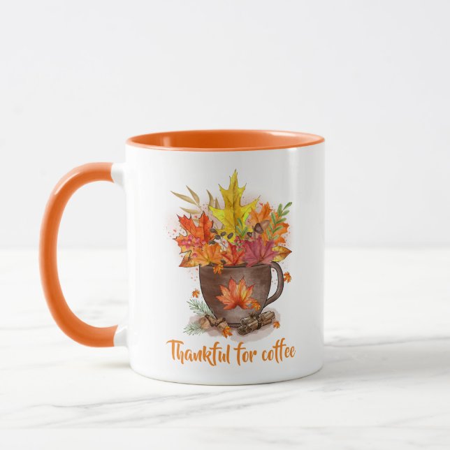 Caneca Autumn / Mug de Ação de Graças para Amantes de Caf (Esquerda)