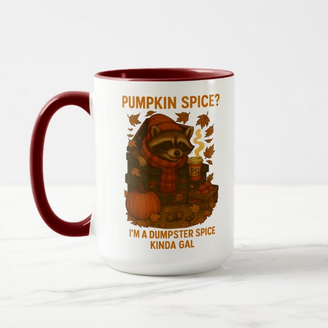 Caneca Autumn Raccoon Funny Pumpkin Spice Latte (Esquerda)