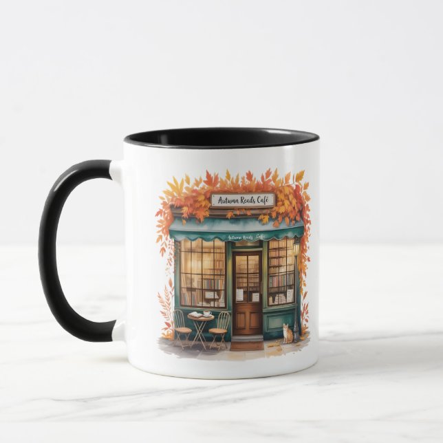 Caneca Autumn Reads Café Mug — Fall Bookstore  (Esquerda)