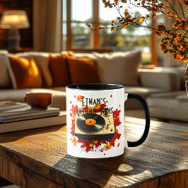 Caneca Autumn Spins Mug - Cozy Vinyl & Fall Vibes Edition