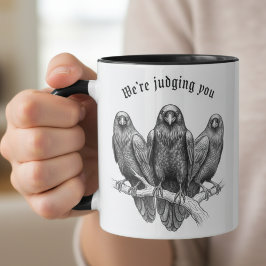 Caneca Avaliando Corvos Dark Academia Gótico