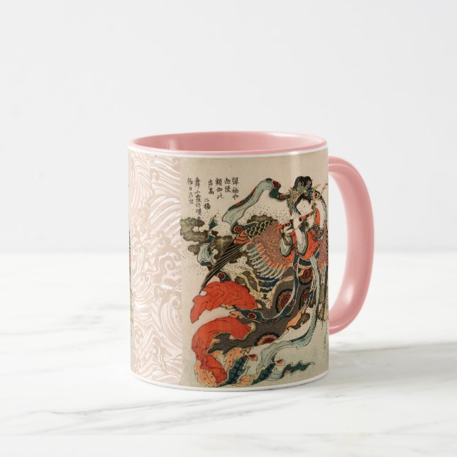 Caneca AVE MÍTICA JAPONESA COM CABEÇA HUMANA Karyōbinga (Frente Esquerda)