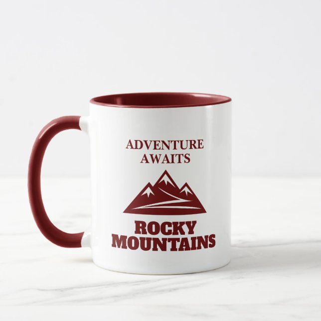 Caneca Aventura aguarda café marrom das Montanhas Rochosa (Esquerda)