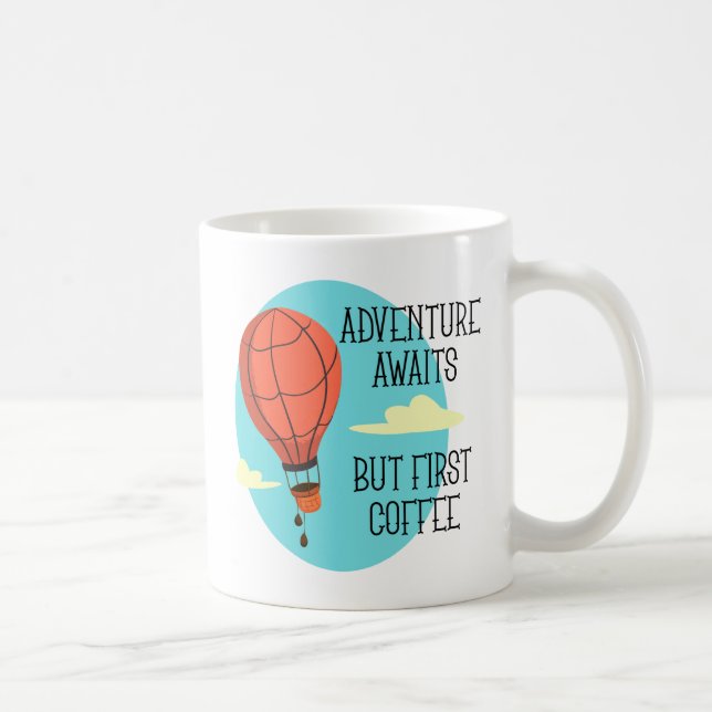 Caneca Aventura de Balões de Ar Quente Aguarda Mas Primei (Direita)