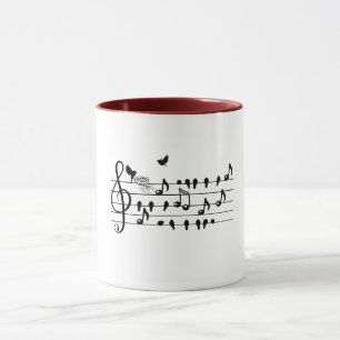 Caneca aves adoráveis, esperando um acréscimo à famíl