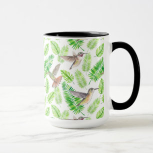 Caneca Aves de capoeira e folhas tropicais