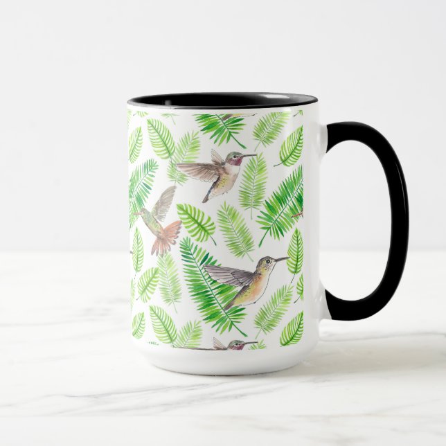 Caneca Aves de capoeira e folhas tropicais (Direita)