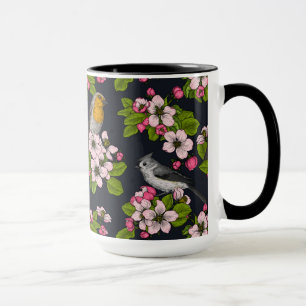 Caneca Aves e Blossomas em preto