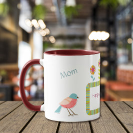 Caneca Aves e Flores Personalizadas Mãe