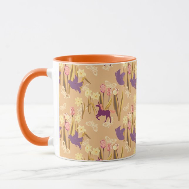 Caneca Aves e Unicórnios em Primavera Meadow (Esquerda)