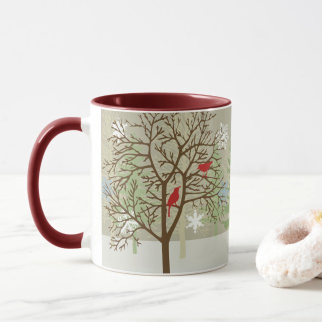 Caneca Aves Festivas Mug (Com Donut)