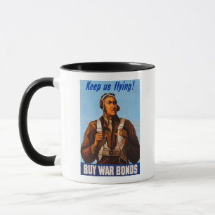Caneca Aviadores Afro-Americanos Combatem Pilotos do WW2