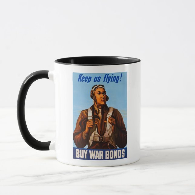 Caneca Aviadores Afro-Americanos Combatem Pilotos do WW2 (Esquerda)
