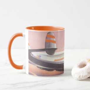 Caneca Avião antigo sobre o rio Hudson, Nova York