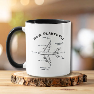 Caneca Avião Como os Aviões Voam Piloto ou Tripulação de 