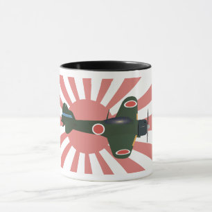 Caneca Avião de combate zero japonês de WWII