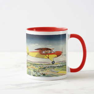 Caneca Avião De Transporte Vintage Sobre Campos De Fazen