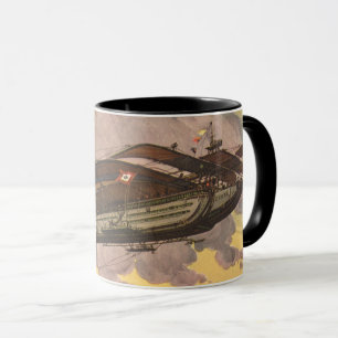 Caneca Avião Hidroavião de Ficção Científica Vintage