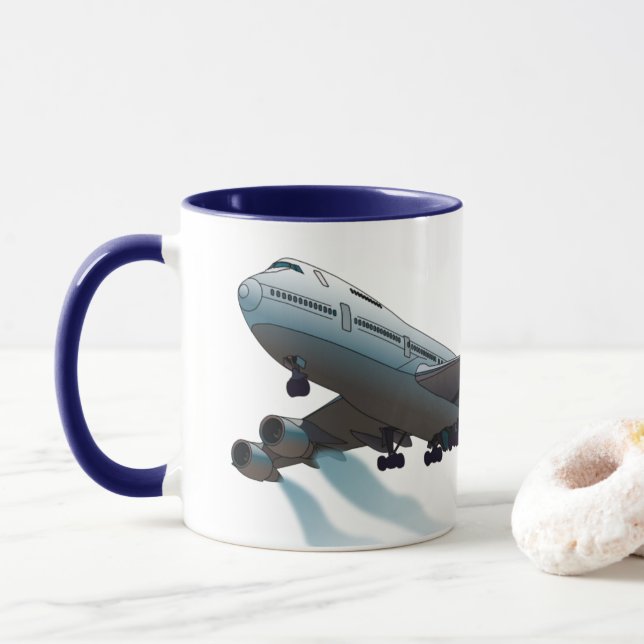 Caneca Avião. Jumbo. (Com Donut)