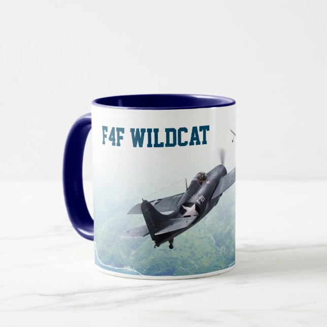 Caneca Aviation Art Mug "F4F Wildcat" (Frente Esquerda)