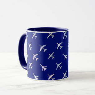 Caneca Aviões de combate, em azul-marinho