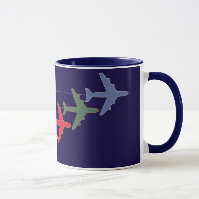 Caneca aviões viagem coloridos (Direita)
