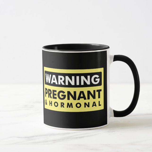 Caneca Aviso: Grávido & hormonal (Direita)