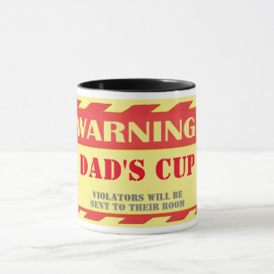 Caneca Aviso: Pai, Dia de os pais Engraçado