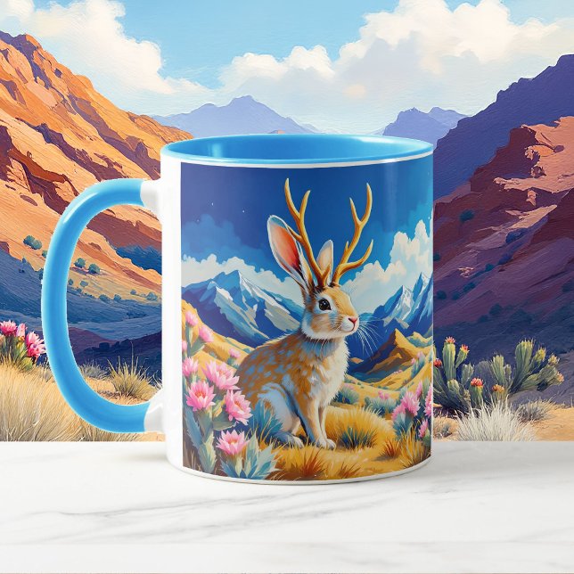 Caneca Avistamento de Jackalope Adicionar Texto ou Nome C (Criador carregado)