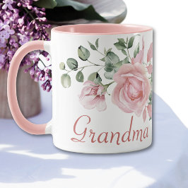 Caneca Avó Ano de Fundação Personalizado Rosas Rosa