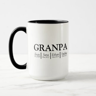 Caneca Avô Com Nomes dos Netos, Avô Personalizado