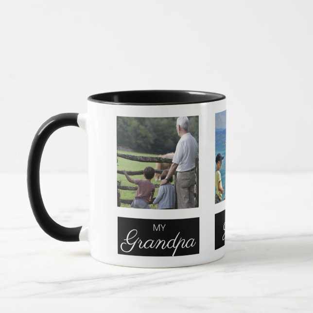 Caneca Avô de Foto Quadrado Personalizado (Esquerda)