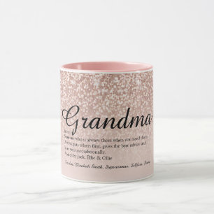 Caneca Avó Definição Rosa Dourado Brilho