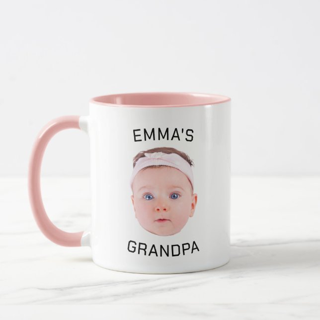 Caneca Avô Deu Mug, Cara De Bebê Personalizada, Presente  (Esquerda)