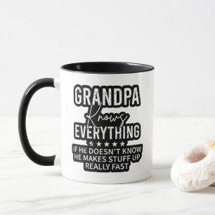 Caneca Avô Engraçado Sabe Tudo Presente Vintage