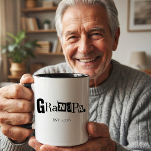 Caneca Avô Estabeleceu Ano Moderno e Ousado Personalizado