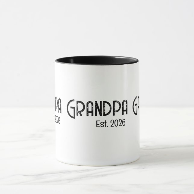 Caneca Avô Estabeleceu o texto Grunge est. ano dois tons (Centro)