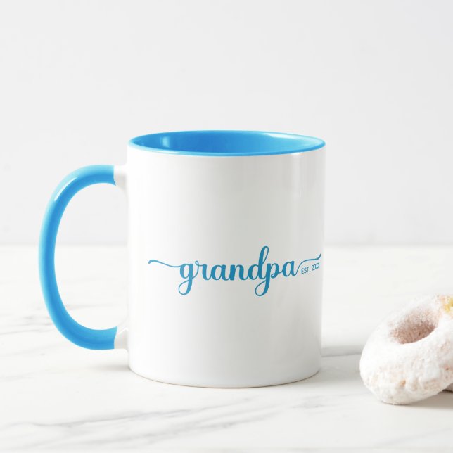 Caneca Avô Estabelecido | Azul e Branco com dois tons (Com Donut)