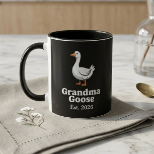 Caneca Avó Gansa Fofa Ano Est Minimalista Ganso