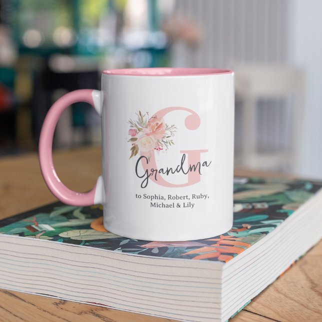 Caneca Avó Inicial Floral Fofa (Criador carregado)
