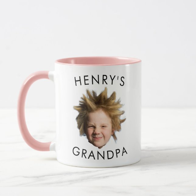 Caneca Avô Mug Presente, Filhote Personalizado Foto Mug (Esquerda)