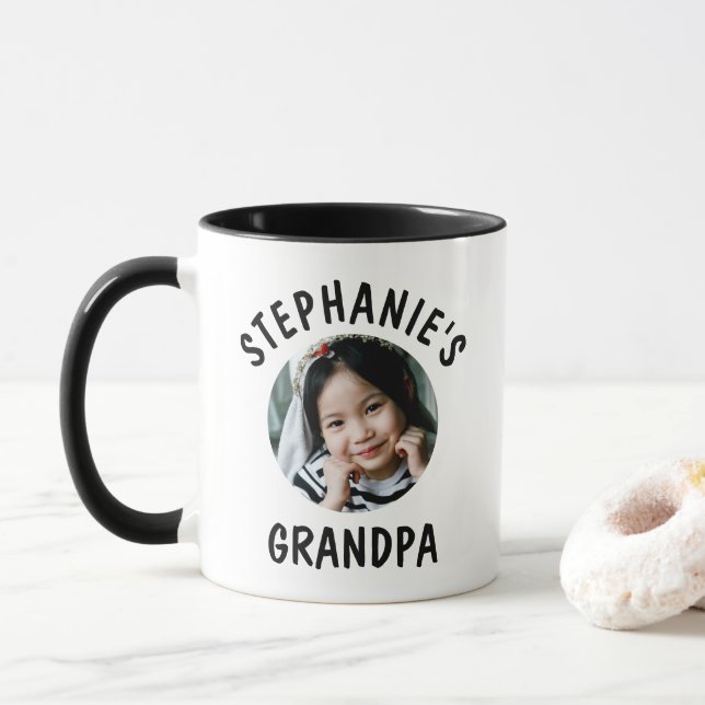 Caneca Avô Neto Foto Personalizada Moderna (Com Donut)