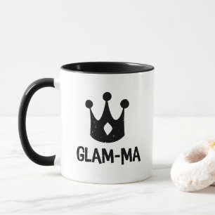 Caneca Avó preta da avó de Glamma das Glam-Mães da coroa