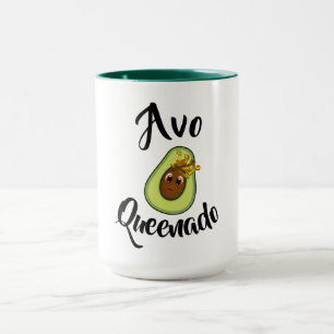 Caneca "Avo Queenado" Avocado Rainha Saudável Dieta Engra