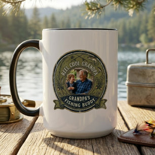 Caneca Avô Sentimental e Neto Amigo de Pesca